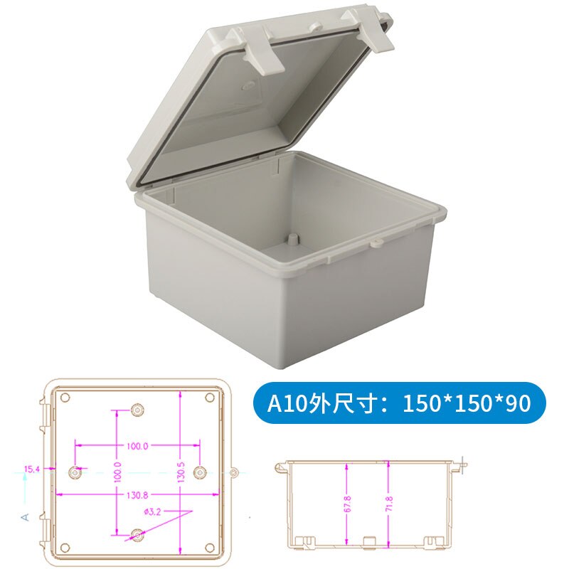 Waterproof Buckle Project box ABS Plastic Electric Control Box Wire Connection Cable Junction Box Instrument Enclosure Clamshell: 150x150x90mm
