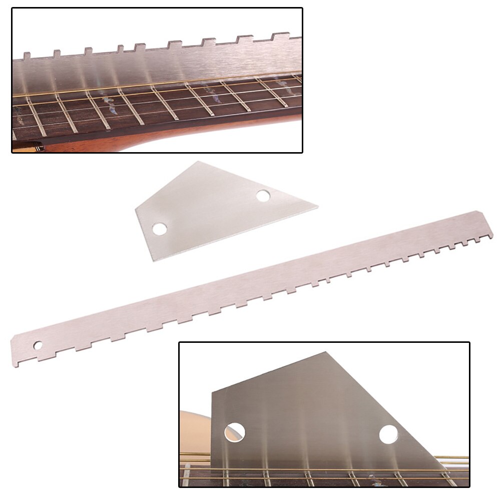 Guitar Bass Neck Notched Straight Edge Leveling Ruler + Fret Rocker Luthier Tool