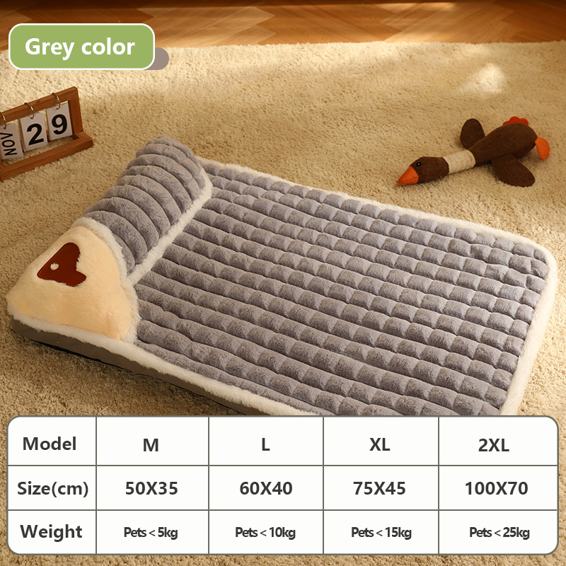 Four Season Dog Mats With Thickened And Warm Pet Beds That Can Be Disassembled and Washed Large Dog Sleeping Bed Blanket: S / Navy Blue