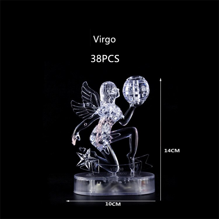 Assembly Horoscope 3D Crystal Puzzle Flashing LED Light Kids 12 Constellations Horoscope Jigsaw Puzzle Toys For Kids: Virgo