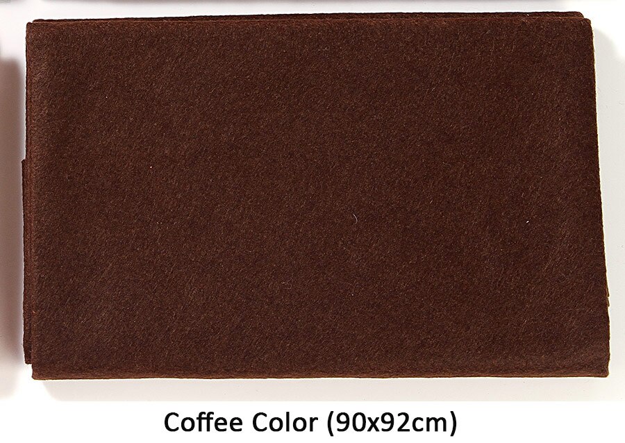 90X92CM Brown Series 1.4MM Soft Felt Fabric Sheet DIY Pure Khaki Non-woven Cloth For Home Decoration Handmade Sewing Crafts: Coffee