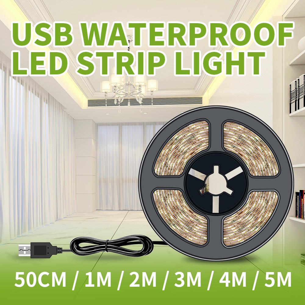 Waterdichte Usb Led Strip 5V IP65 0.5M ~ 5M Fita Led Light Strip 2835SMD Eu/Us plug 220V Led Tape Tv Scherm Backlight Vooringenomenheid Verlichting
