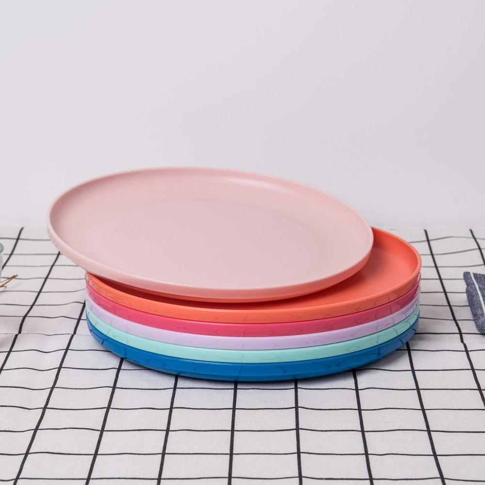 Assiette en plastique incassable 9.75 pouces/24.8cm, lot de 6 multicolore