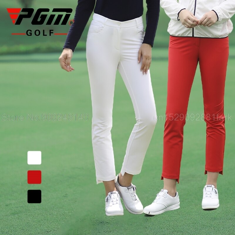 Pgm Golf odzież damska wysokie elastyczne spodnie do golfa Slim sportowe spodnie damskie 3/4 Golf tenis Pant do kostek odzież sportowa XS-XL