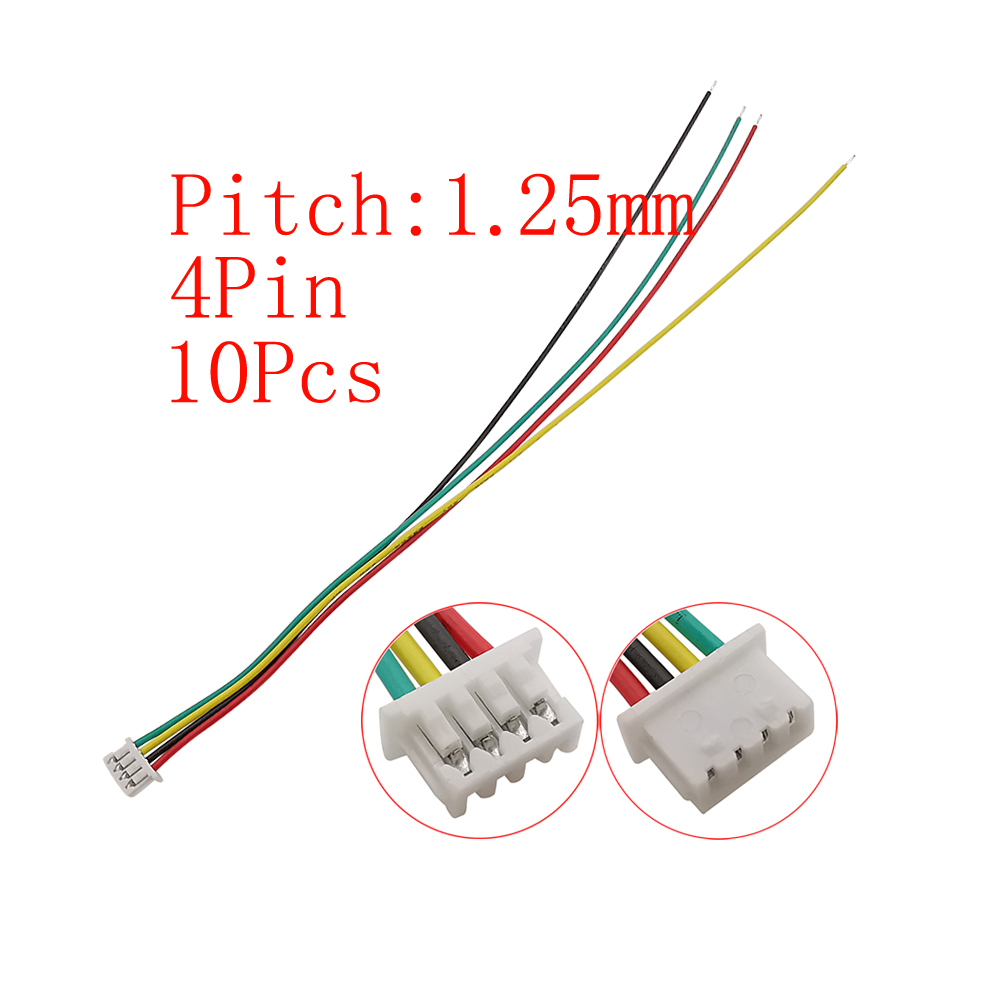 10Pcs Mini Micro JST 1.25mm Pitch Male / Female Connector 2/3/4/5/6 Pin Plug With Terminal Wires Cables Socket 150MM 28AWG: Orange