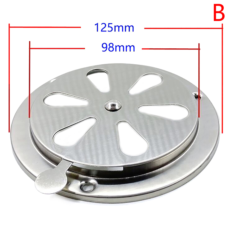 Grille d'aération réglable pour barbecue, 95mm, 125mm, conduit rond, grilles de ventilation, poêle accessible pour fumoir: WHITE