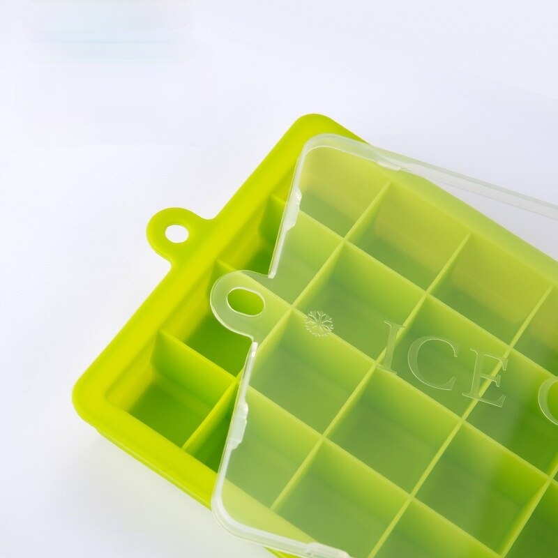 1Pcs Siliconen Ijs Rooster Met Cover 15 / 24 Rooster Huishouden Vierkante Ice Box Zomer Creatieve Jelly Mold Ice cubes