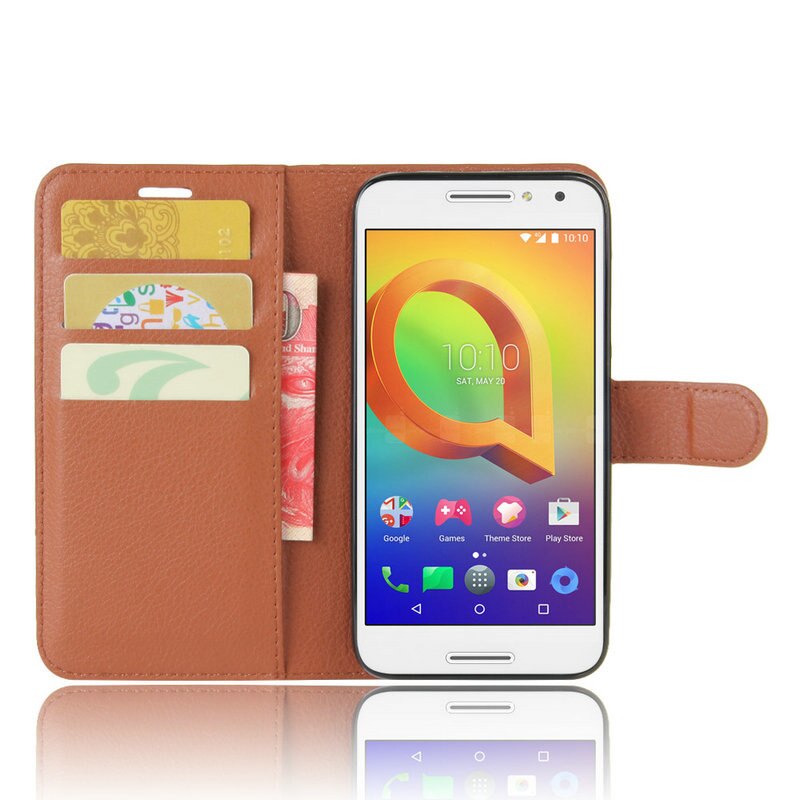 For alcatel A3 5046D Luxury Wallet Flip Leather Case for alcatel A3 5046 5046Y 5046U Phone Leather Back Cover with Stand Etui