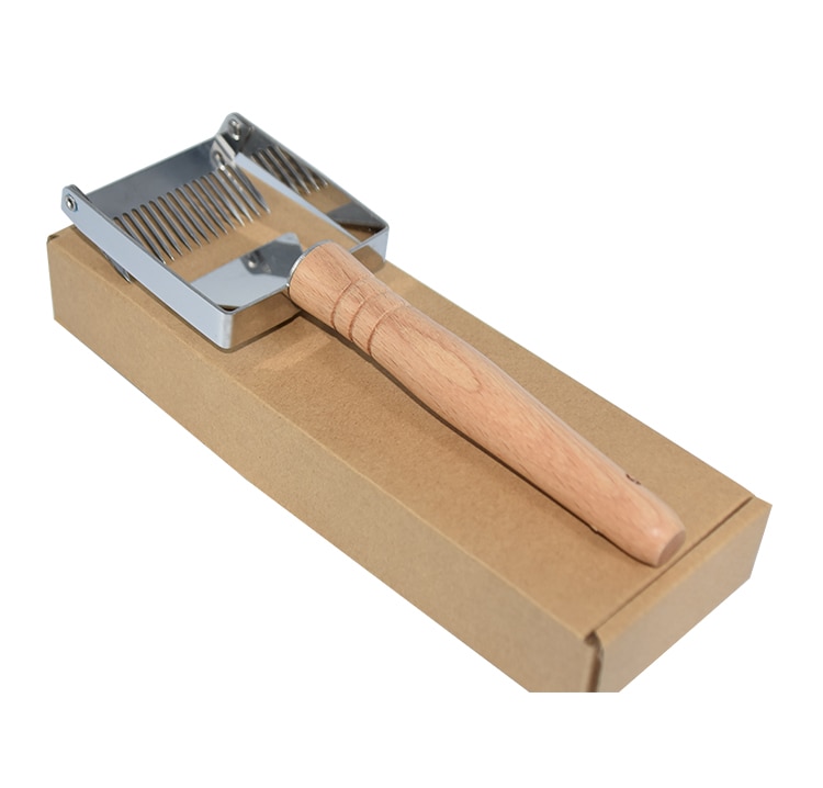 Sprzęt pszczelarski wielofunkcyjne ze stali nierdzewnej pszczelarskie uncapping widelec miód skrobak drewniany uchwyt nóż igły pszczoła utrzymanie narzędzie: Default Title