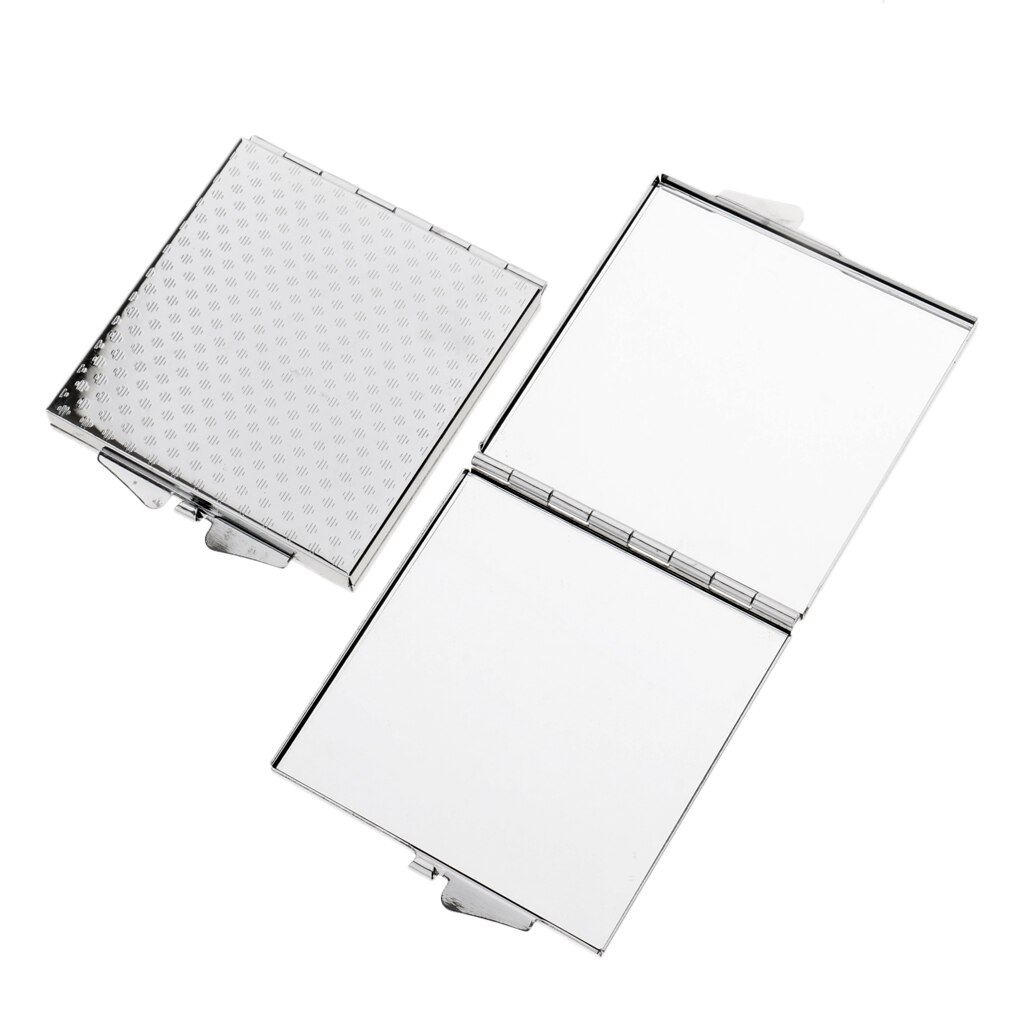 2x Mini Travel Folding Mirror Dual-sided Makeup Compact Mirror Square