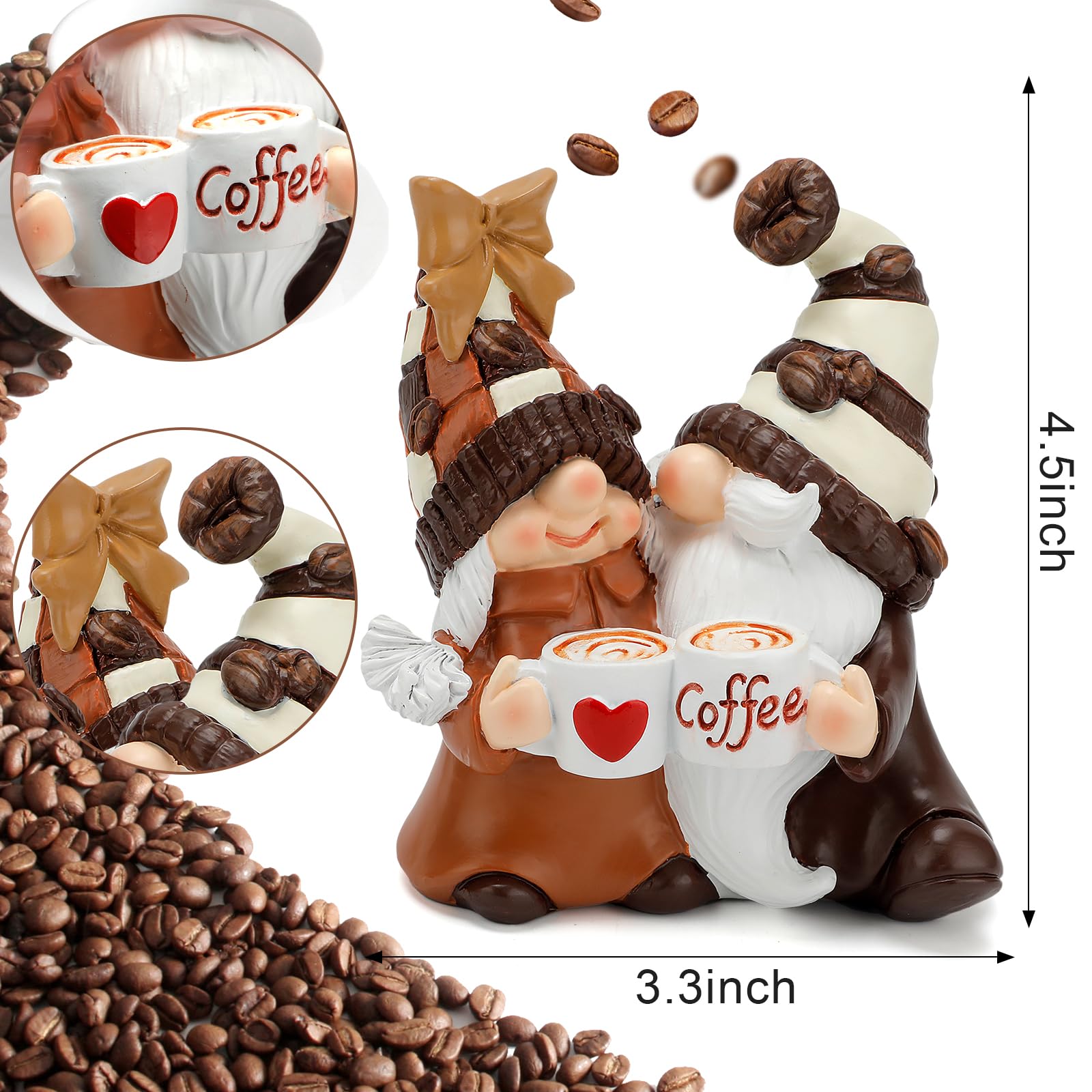 Kaffegnome kaffebar dekoration tilbehør forår sommer gnomdekoration efterår gnomdekoration hjem lagdelt bakke design