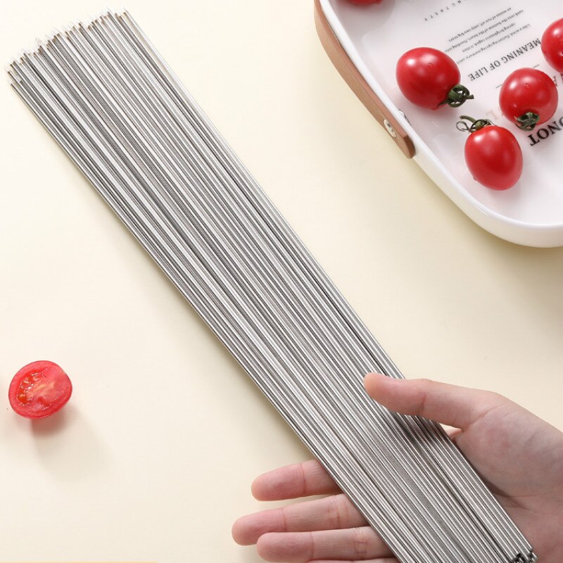 Barbecue sign stainless steel round sign barbeque needle skewers mutton skewers flat sign BBQ sign barbecue utensils brazing