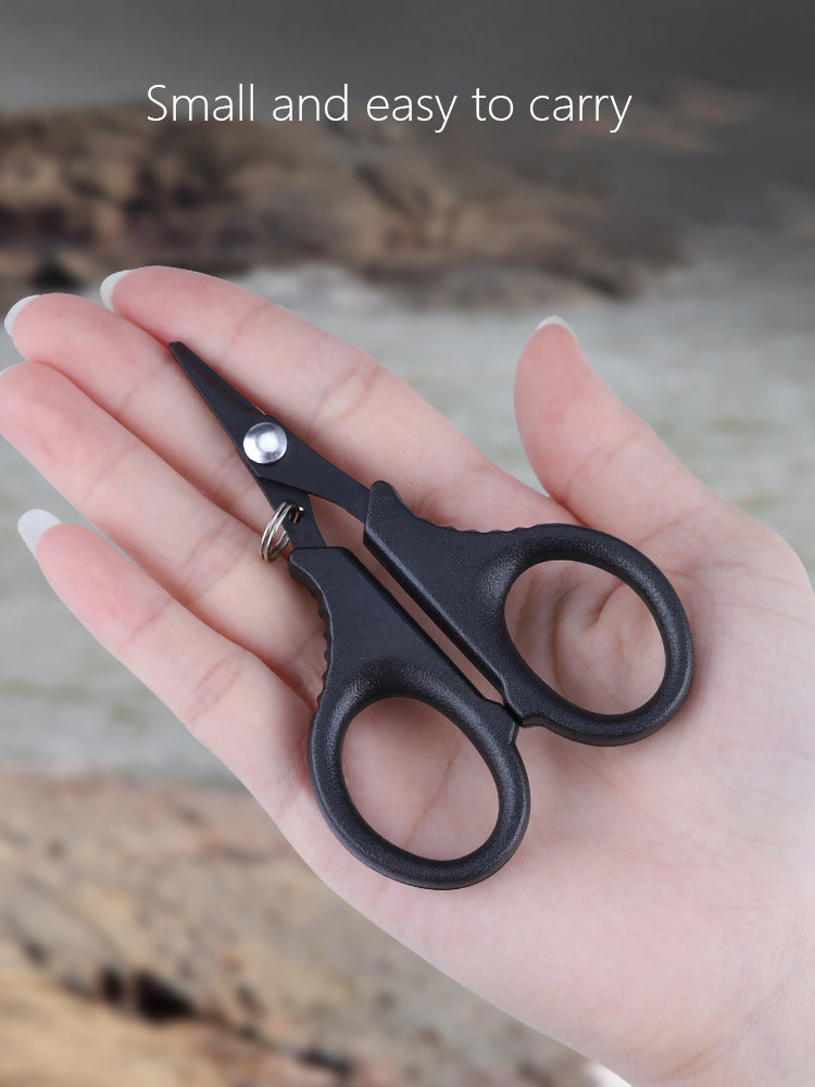Tijeras de pesca pequeñas, mini cortador de línea de PE, señuelo de acero inoxidable (chapado de titanio de superficie), herramientas portátiles antioxidantes para tijeras de pescado