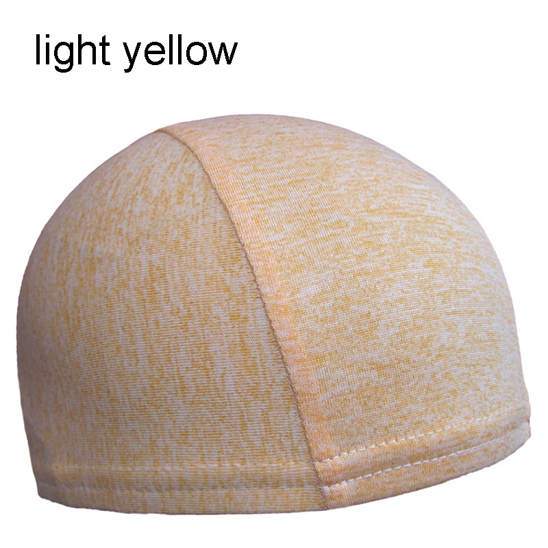 High Soft Helmet Liner Quick-dry Skull Cap Under Helmet Cycling Headgear Bicycle Sports Breathable Beanie Adults Unisex: light yellow