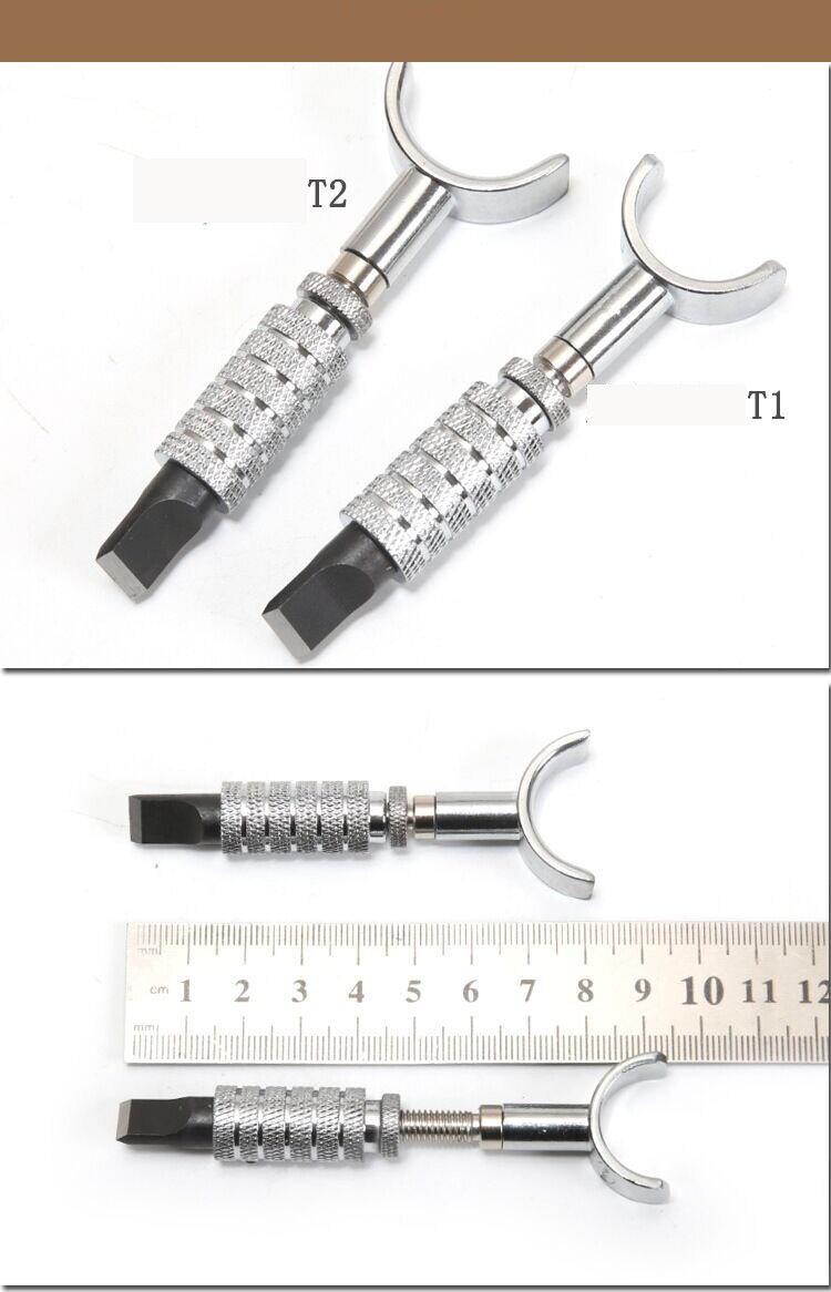 Diy læder roterende stempling håndværktøj længde justerbar 2 stk / lot lille og stor