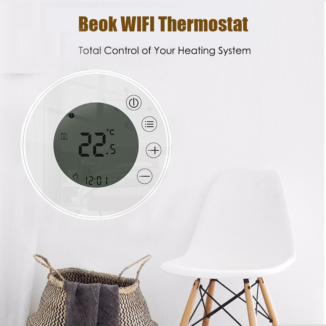 Beok Wifi termostato per riscaldamento caldaia a gas 220V portato regolatore di temperatura dello schermo compatibile con Bluetooth Google casa Alexa