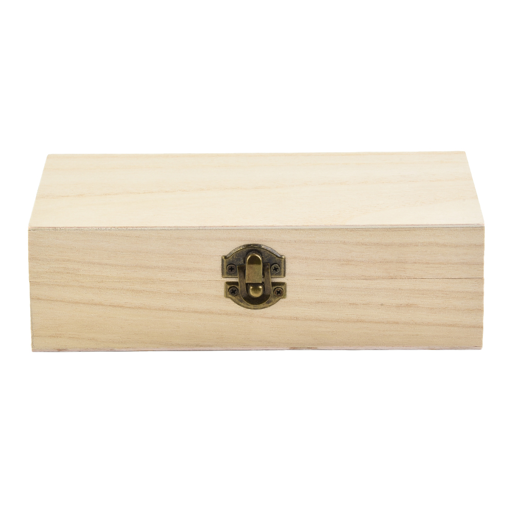 Retro Rectangular Wooden Storage Box Buckle Hinged Boxes Wooden Box Packing Jewelry Case Box Home Sundries Storage Box: black