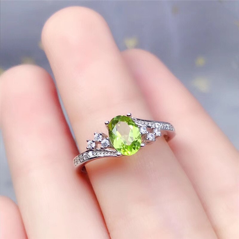 LeeChee peridoto naturale anello reale 925 argento sterlina del solido gioielli per le donne del regalo di anniversario verde gemstonge libera la nave