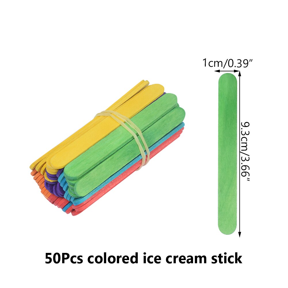 Palito de cubitos de hielo para niños, 50 Uds., accesorios para manualidades, palos de paleta, palos de polo, herramientas para crema de piruleta: 04