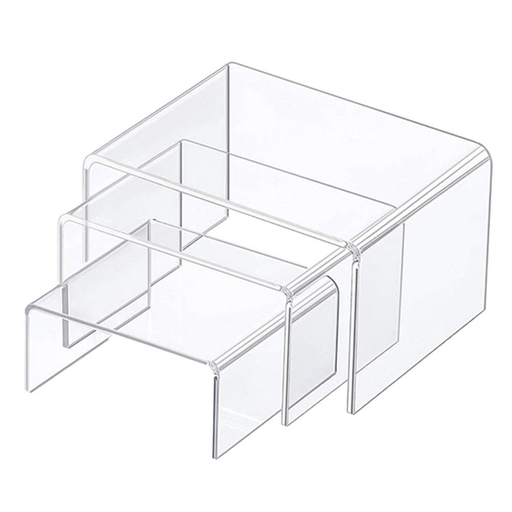 3 Delige Set Transparant Acryl Display Stand Taart Sieraden Art Vitrinekast Hand Kantoor Pop Display Stand: 01