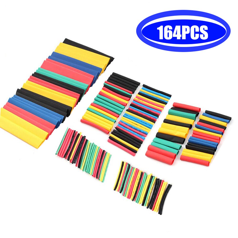 127 Pcs Heat Shrink Sleeving Tube Tube Assortment Kit Electrical Connection Electrical Wire Wrap Cable Waterproof Shrinkage 2:1: 164pcs