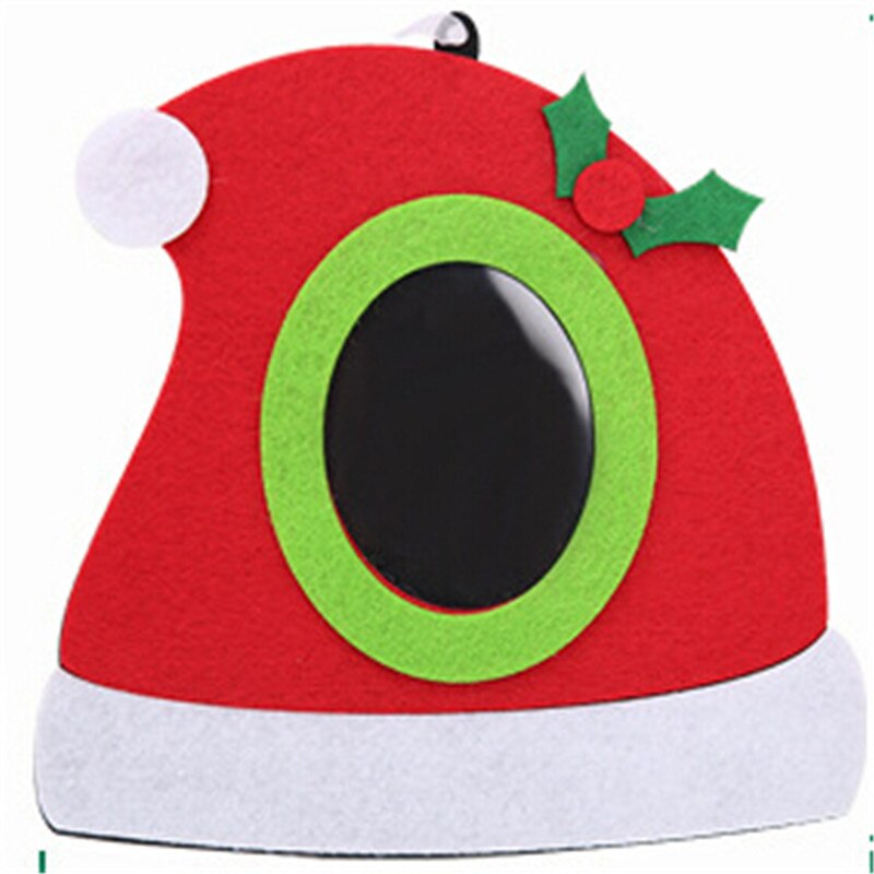 Christmas Photo Frame Christmas Home Decorations Hanging Decor Photo FrameNon-woven Picture Holder Frame Xmas Tree Ornaments: hat