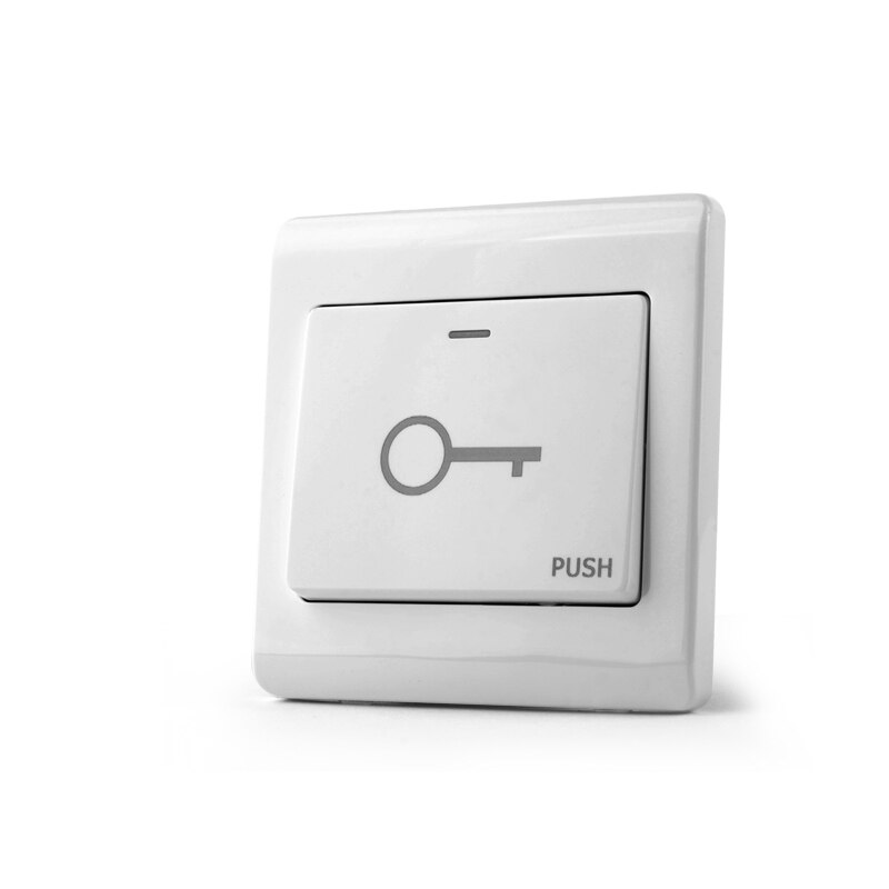 Fireproofing Plastic ABS White Push Door Release Exit Button Switch for Door Lock Access Control system M6 model