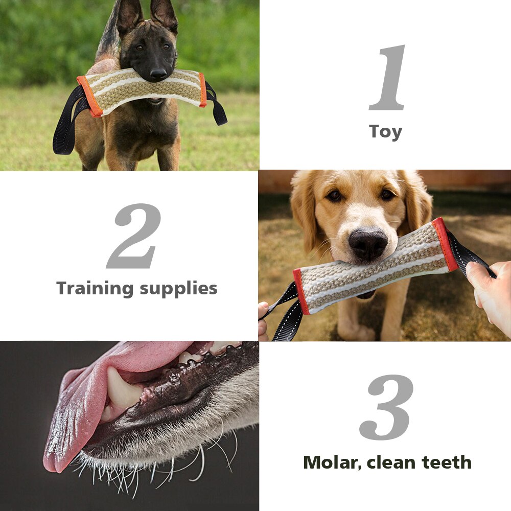 Durable Dog Bite Tug Toy With 2 Handles Interactive Pet Chewing Toy For Puppy Training Malinois German Shepherd Rottweiler