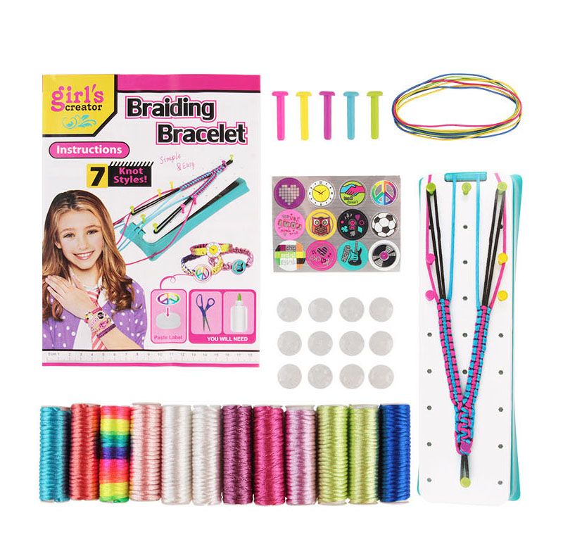 Girls Handmade Bracelets Kits DIY Toys Kids Making Kit Braided Thread String DIY Arts Crafts Lucky Rope Friendship