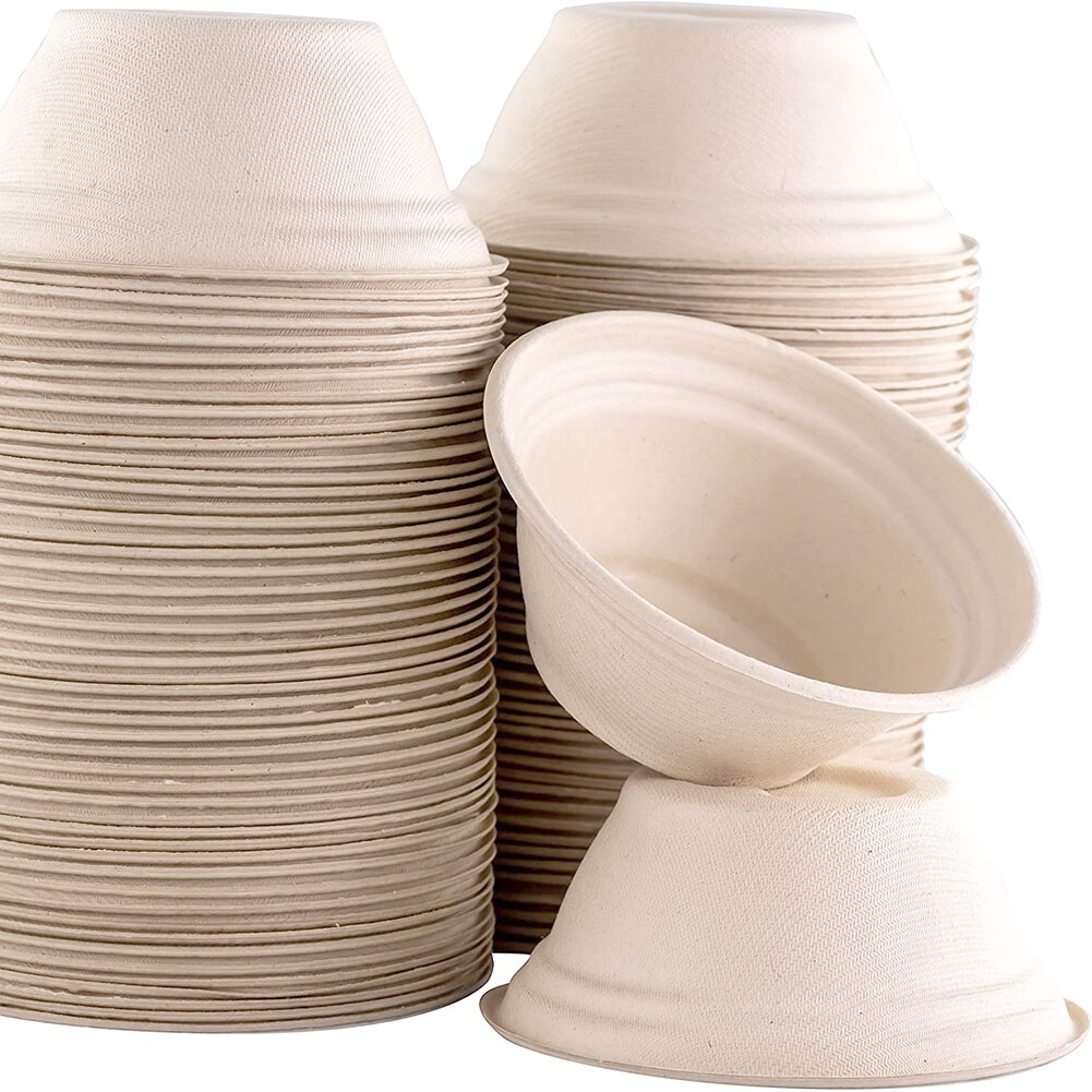 50Pcs Biologisch Afbreekbare Wegwerp Kom Restaurant Keuken Koud Gebruik Container Koelkast Opbergdoos Microwaveable