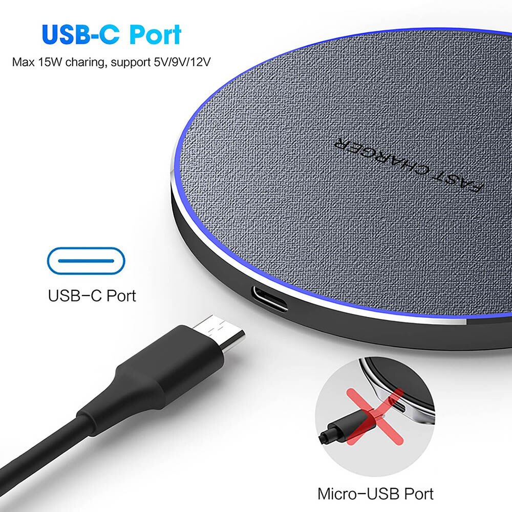 30W Qi Wireless Charger for iPhone 13 12 Mini 11 Pro XS Max XR X 8 Induction Fast Charging Pad For Samsung S20 S10 Xiaomi Huawei