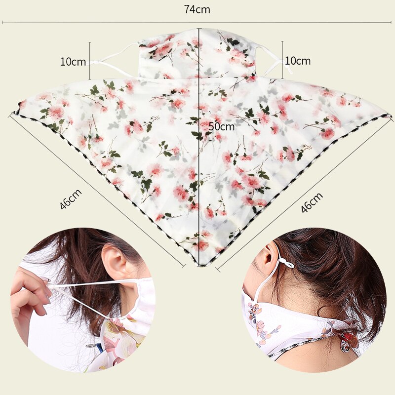 Women Choffin Face Mouth scarf Sun Protection Scarves Neck Cover Solid Hiking Riding Ring Wraps Desiner Print