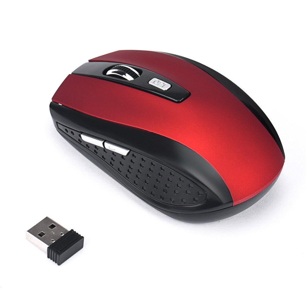 Mouse 2.4GHz USB Receiver Pro Gamer For PC Laptop Desktop Computer Mouse Mice For Laptop computer dota 2 gaming Wireless Mouse: Red