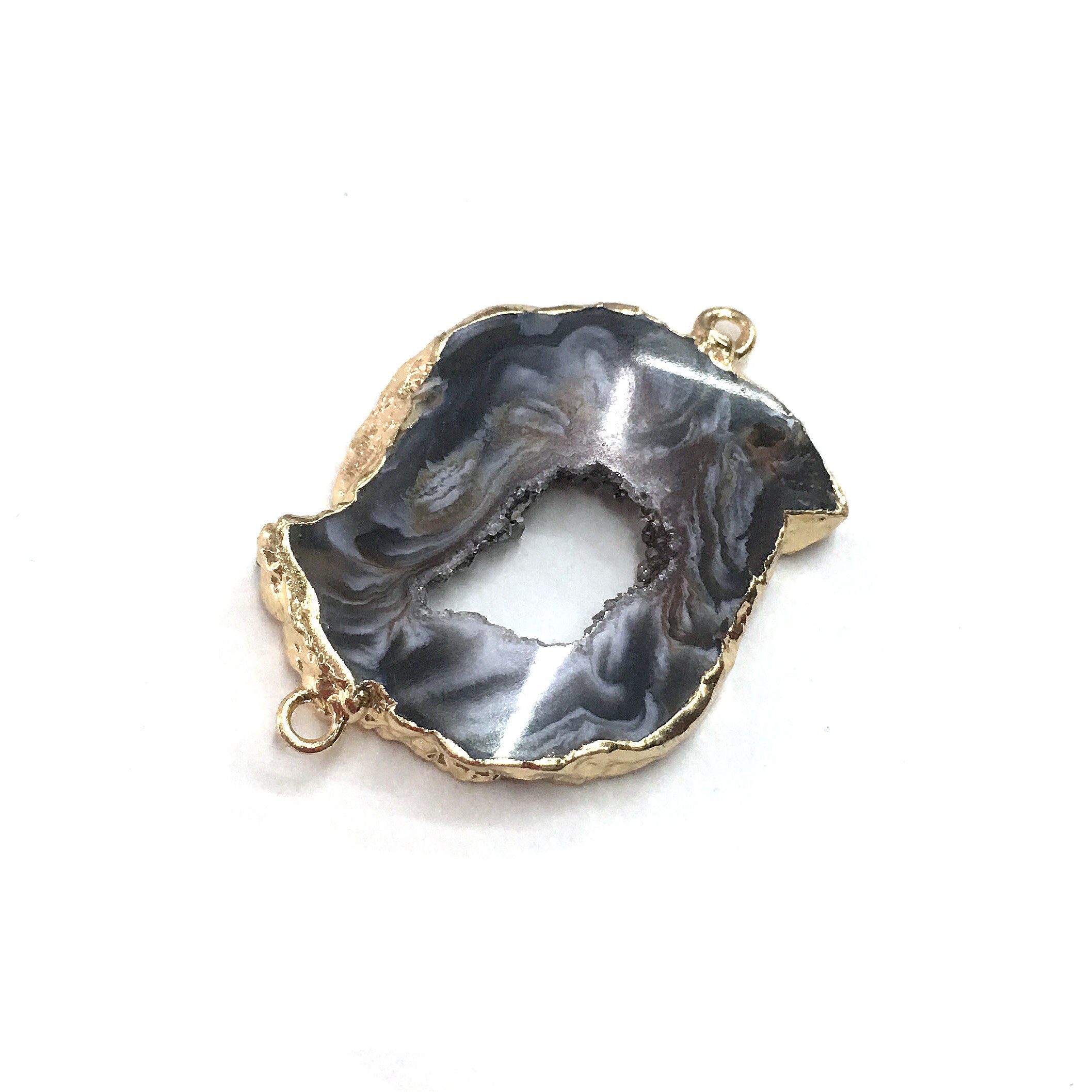 LE CIELO Naturale Agate Pendenti Con Gemme E Perle Pendenti E Ciondoli Connettore Pendenti Con Gemme E Perle per Monili Che Fanno Accessori FAI DA TE Fit Collane Dimensione 20x50mm-30x40mm: 8