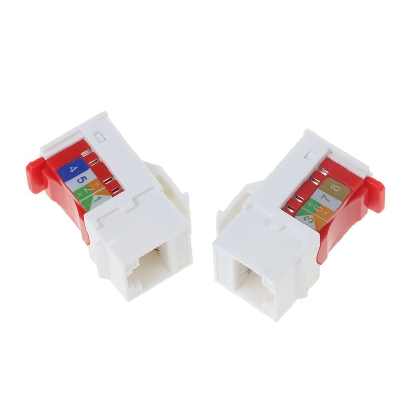 2Pcs CAT6 Netzwerk Modul Informationen Buchse RJ45 Stecker Adapter Keystone Jacks Module Werkzeug-freies Verbindung