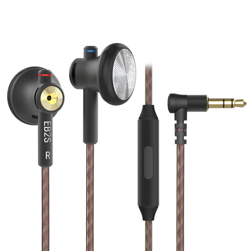NICEHCK EB2S słuchawki HD mikrofon douszny L wtyczka 15.4mm LCP dynamiczny zestaw słuchawkowy do muzyki wokalnej przewodowy 4.4mm douszny Monitor B70/YD30/U2: Black