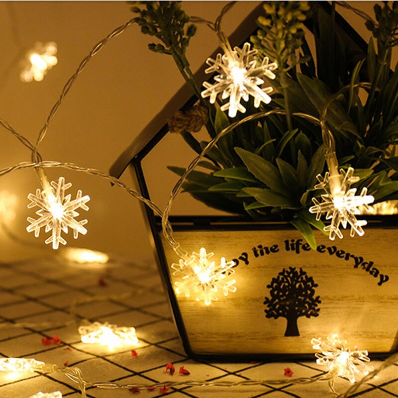 Kinder LED Schneeflocke String LightsToys Batterie Stecker Betrieben Girlande Dekoration Für Weihnachten Baum Neue Jahr Zimmer Geburtstag Tag