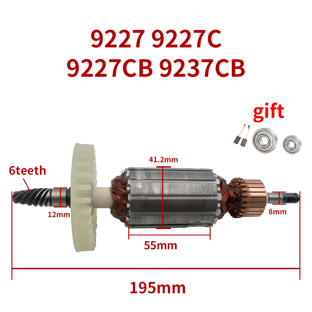 Rotor Stator Parts for Makita 9227 9227C 9227CB 9237CB Polishing Machine Armature Rotor Anchor Stator Coil Replacement: Khaki