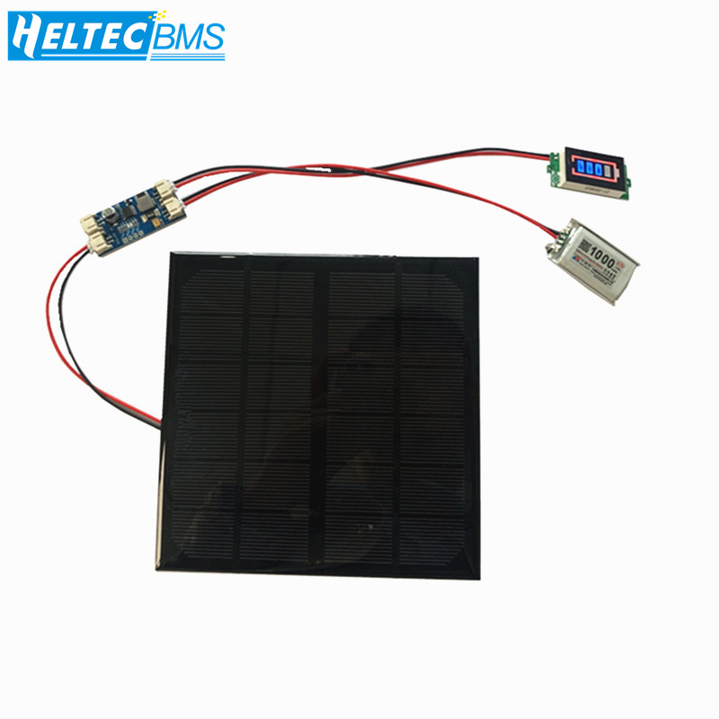 6V 3W 9V 2W 12V 2W Solar panel with Solar min battery charger with battery display DIY KIT PH 2.0 Cable