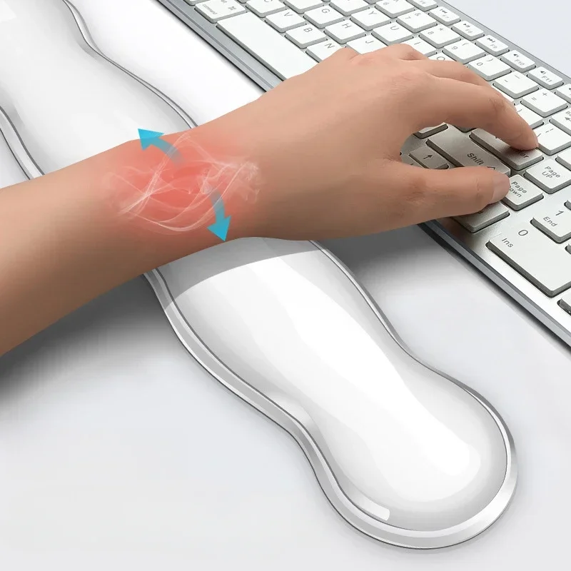 Mauspad mit Handballen auflage, Tastatur auflage, rutsch feste transparente Desktop-Büros piel konsole aus Silikon, Maus-Handballen auflage