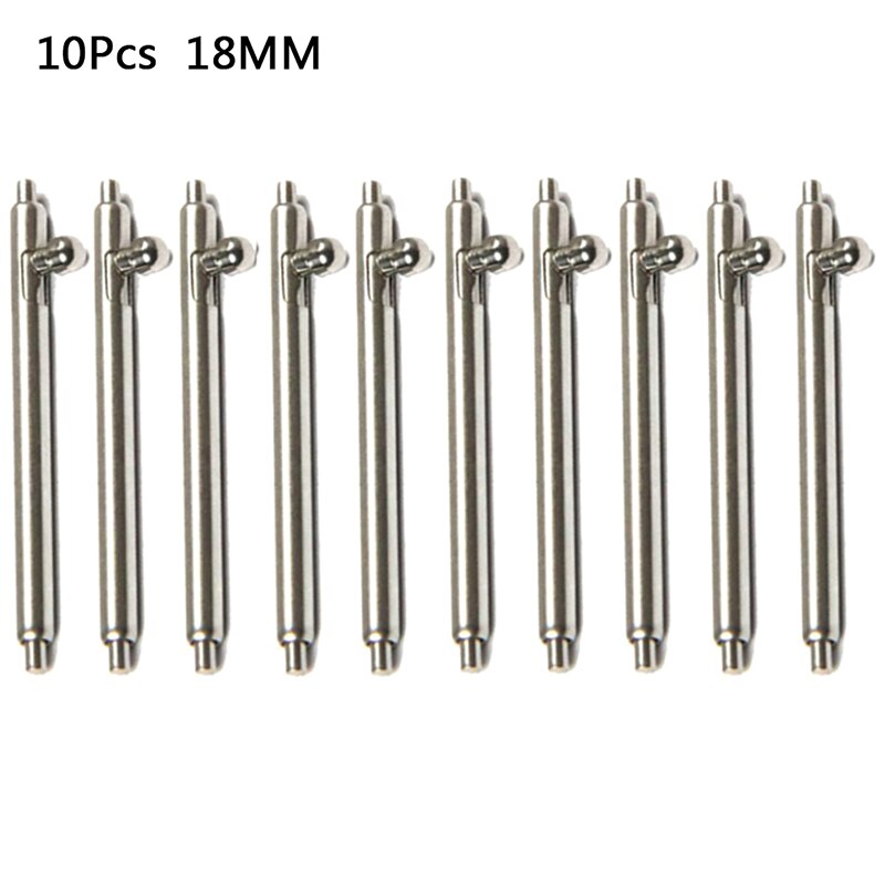 10 stuks snelspanveerstaven roestvrijstalen horlogebandbandpenstaaf eenvoudige installatiegereedschapsonderdelen 12 ~ 24mm: 4
