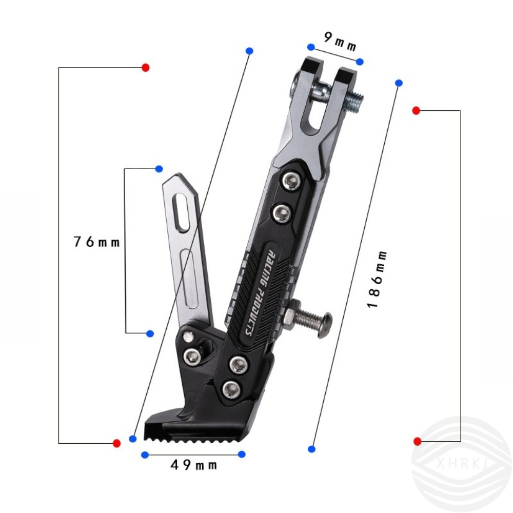 Cnc verstelbare zijsteun voor motorfietsen, zijframe, parkeerstandaard, elektrische motorfiets, accessoires voor elektrische voertuigen, universeel
