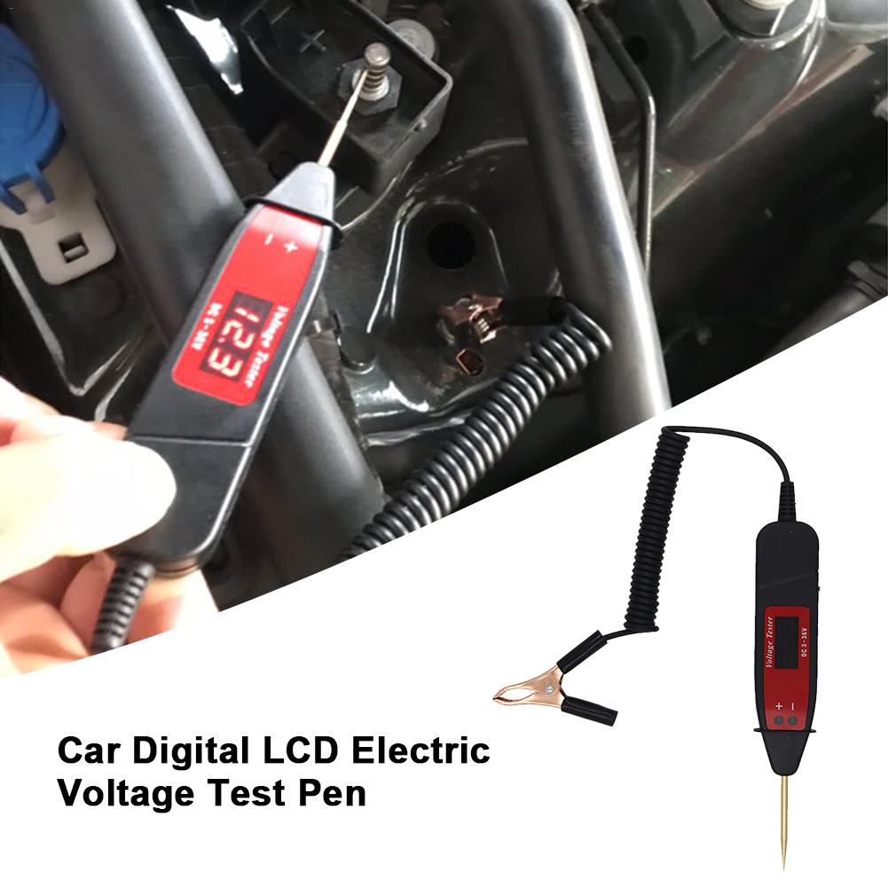 Car Digital LCD Circuit Tester Digital Display Car Voltage Detection Pen Automobile Maintenance Voltage Test Pen DC5-36V