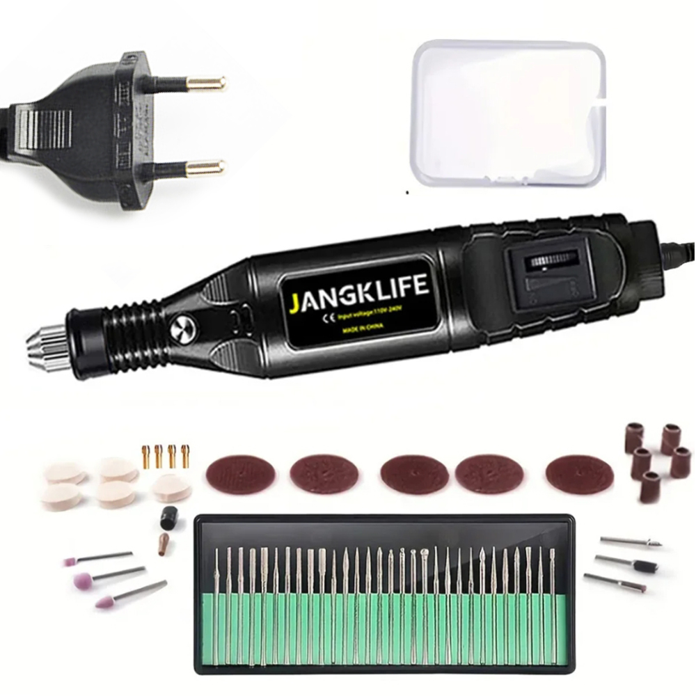 9v miniborrar elektriska snidpennor med variabel hastighet roterande verktygssats gravör för slipning och polering: Svart