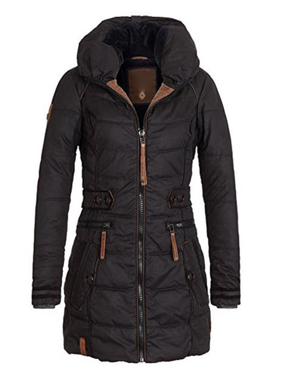 Vrouwen Hooded Jassen Jas Basic Top Vrouwen Plus Size Parka Dikke Bovenkleding Effen Korte Vrouwelijke Slanke Katoen Winter Warme Jas