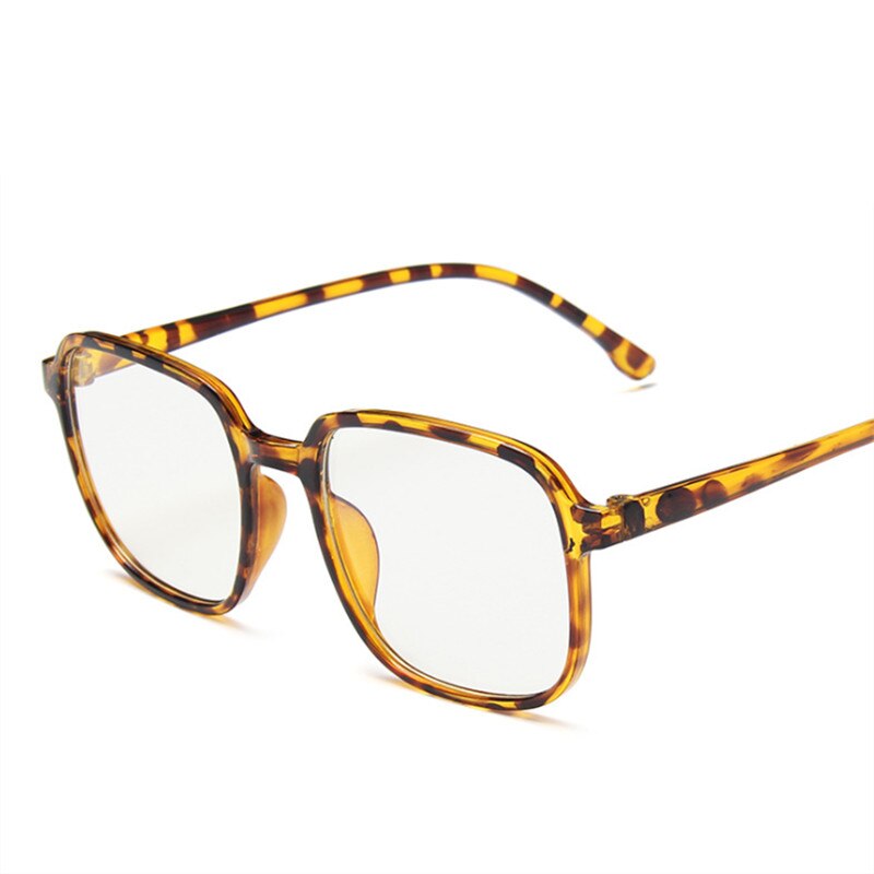 Oulylan montura transparente de anteojos para mujer Retro antiluz azul gafas de ordenador para hombres Trend monturas de gran tamaño para gafas: Leopard