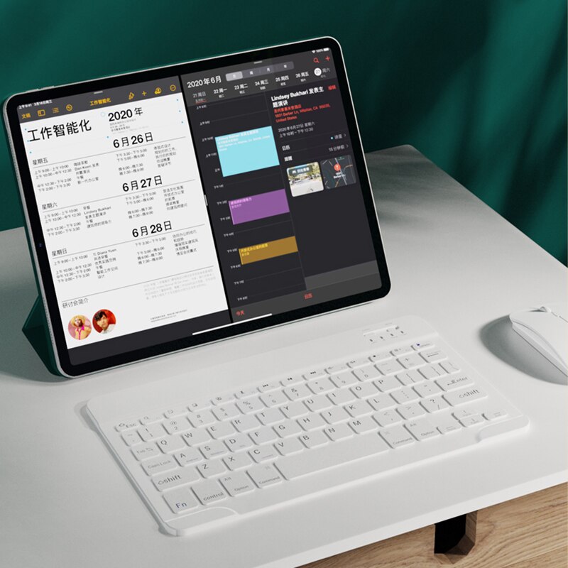 Klawiatura i mysz Bluetooth uniwersalna klawiatura telefonu dla ipada Samsung tabela bezprzewodowa klawiatura myszy akumulator Ultra cienki