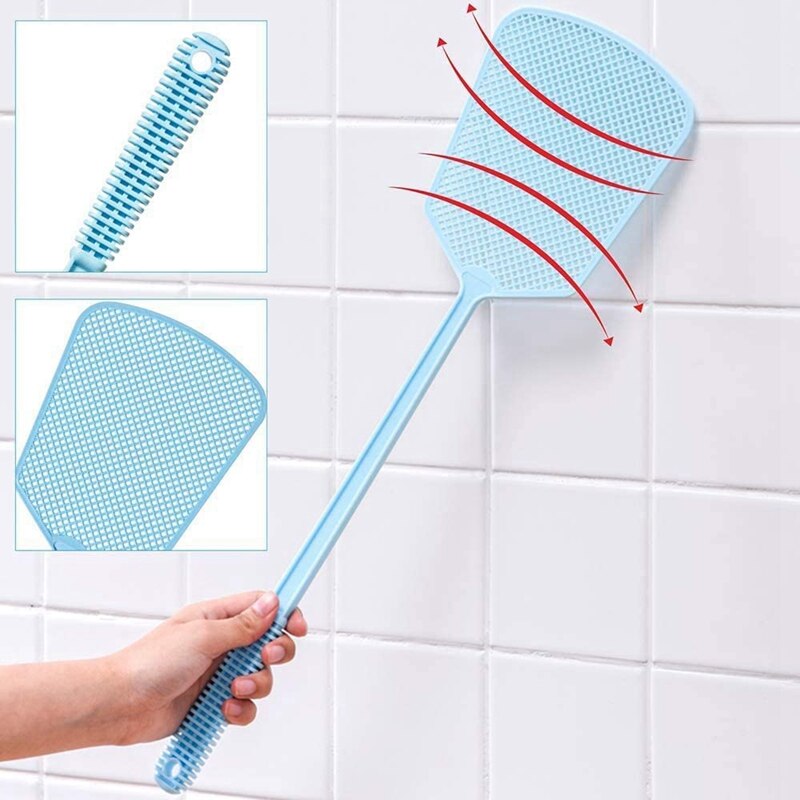 Fly Swatter 10Pack Manual Swat Pest Control Long Handle Swatter Plastic Fly Swats Set Mosquitoes Fly Killer Color Mixing