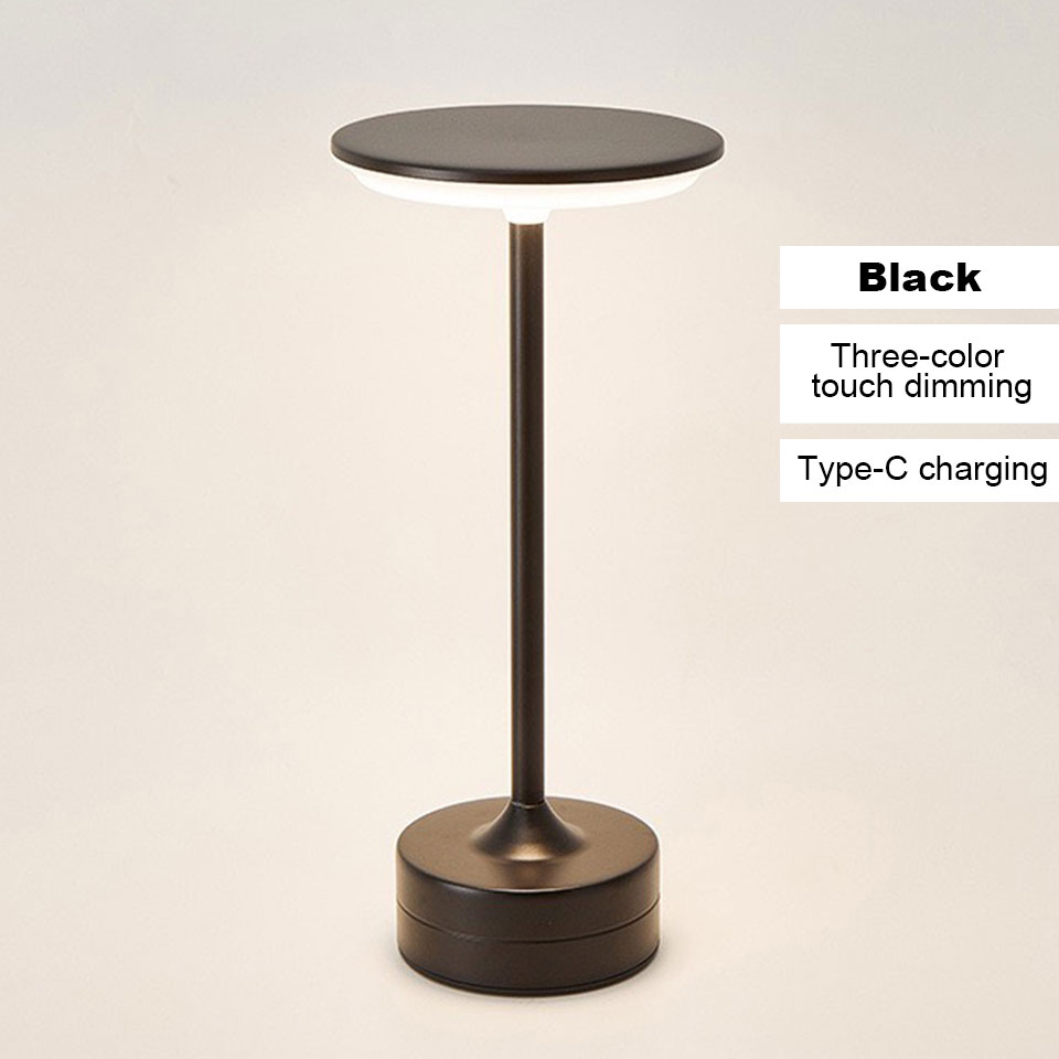Drahtlose LED Tisch Lampe berühren Sensor Schreibtisch Nachtlicht USB Aufladbare Tragbare Schlafzimmer Nachtlicht Lesen Lampen Dekor Licht: Schwarz