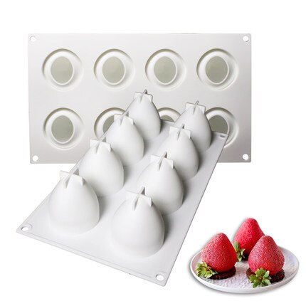 Fruta fresa forma molde de pastel de silicona pastel francés molde para hornear DIY herramienta